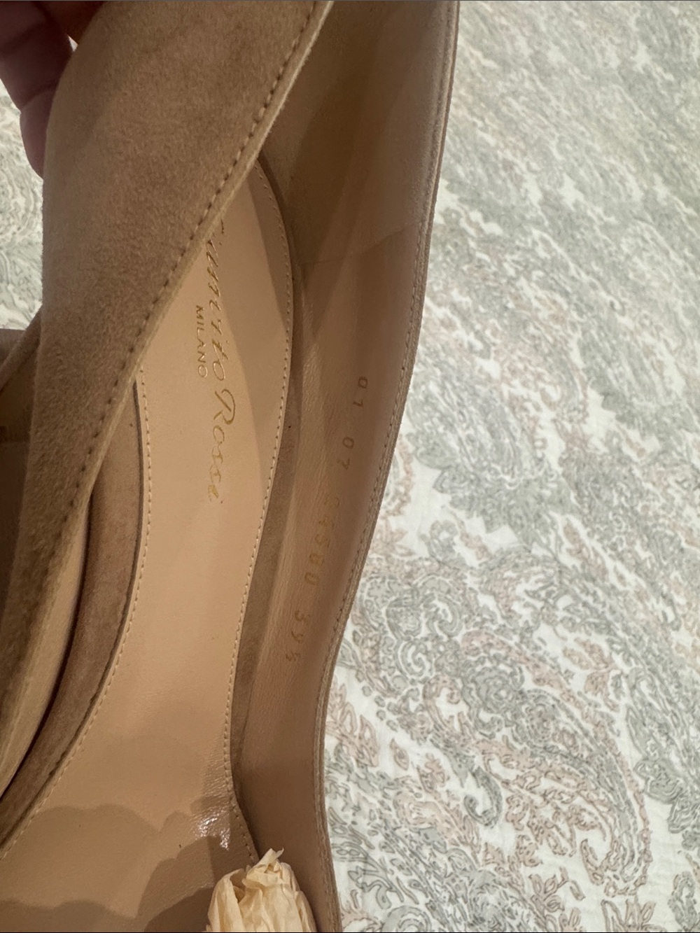 Gianvito Rossi Taupe Suede Pointed-Toe Pumps - Picture 5 of 5